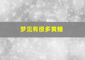 梦见有很多黄鳝