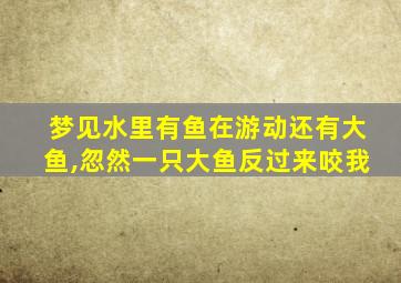 梦见水里有鱼在游动还有大鱼,忽然一只大鱼反过来咬我