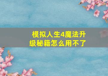 模拟人生4魔法升级秘籍怎么用不了