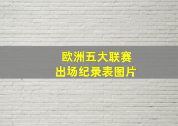 欧洲五大联赛出场纪录表图片