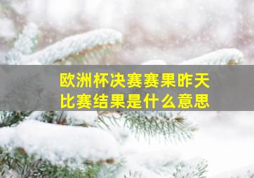 欧洲杯决赛赛果昨天比赛结果是什么意思