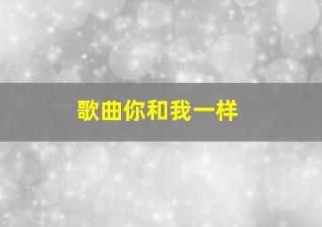 歌曲你和我一样