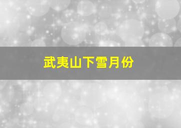 武夷山下雪月份