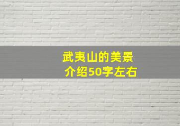 武夷山的美景介绍50字左右