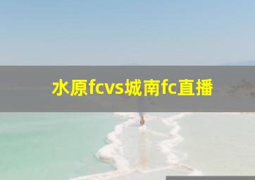 水原fcvs城南fc直播