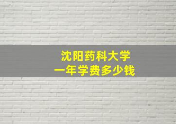 沈阳药科大学一年学费多少钱