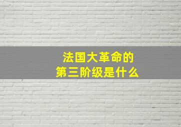 法国大革命的第三阶级是什么