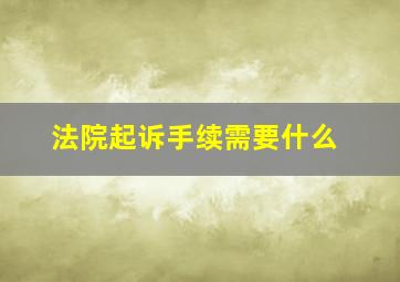 法院起诉手续需要什么