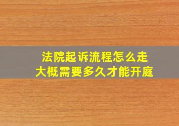 法院起诉流程怎么走大概需要多久才能开庭