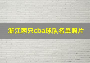 浙江两只cba球队名单照片