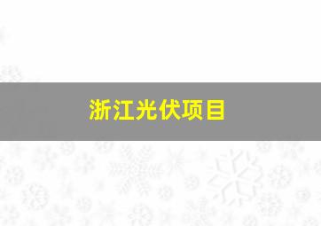 浙江光伏项目