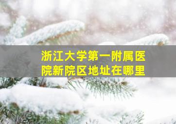 浙江大学第一附属医院新院区地址在哪里