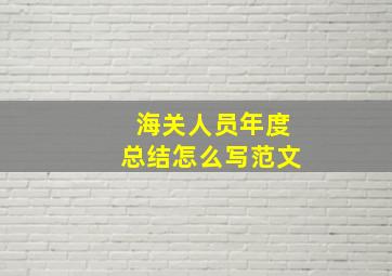 海关人员年度总结怎么写范文