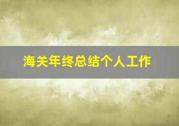 海关年终总结个人工作