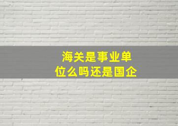 海关是事业单位么吗还是国企