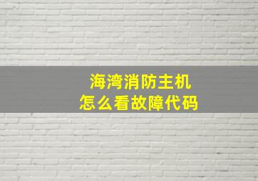 海湾消防主机怎么看故障代码