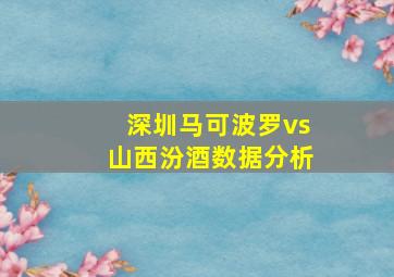 深圳马可波罗vs山西汾酒数据分析