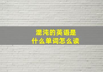 混沌的英语是什么单词怎么读