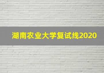 湖南农业大学复试线2020