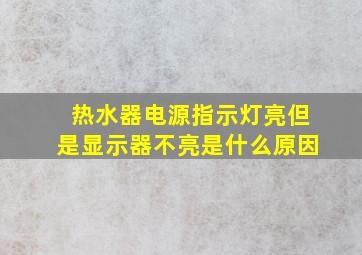 热水器电源指示灯亮但是显示器不亮是什么原因