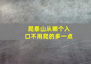 爬泰山从哪个入口不用爬的多一点