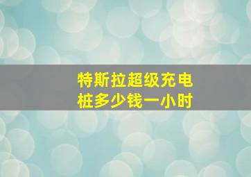 特斯拉超级充电桩多少钱一小时