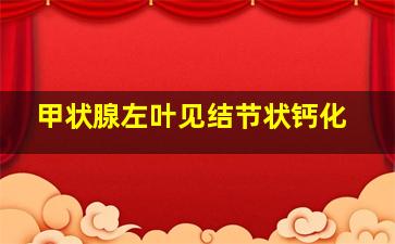 甲状腺左叶见结节状钙化