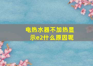 电热水器不加热显示e2什么原因呢