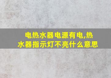 电热水器电源有电,热水器指示灯不亮什么意思