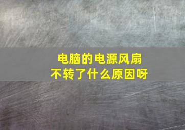 电脑的电源风扇不转了什么原因呀