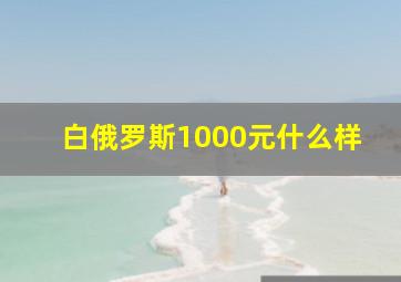 白俄罗斯1000元什么样