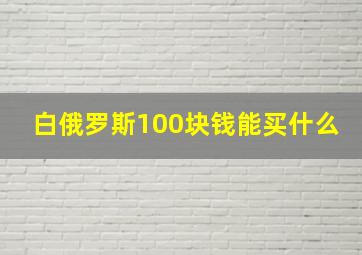 白俄罗斯100块钱能买什么