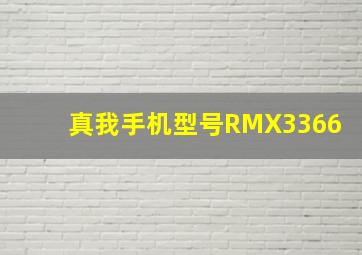 真我手机型号RMX3366