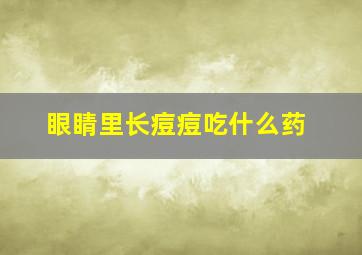 眼睛里长痘痘吃什么药