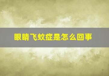 眼睛飞蚊症是怎么回事