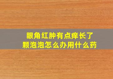 眼角红肿有点痒长了颗泡泡怎么办用什么药