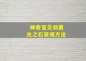 神奇宝贝剑盾光之石获得方法