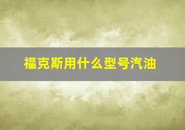 福克斯用什么型号汽油