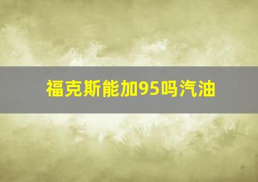 福克斯能加95吗汽油