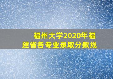 福州大学2020年福建省各专业录取分数线