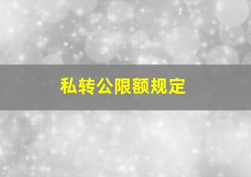 私转公限额规定