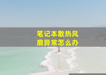 笔记本散热风扇异常怎么办