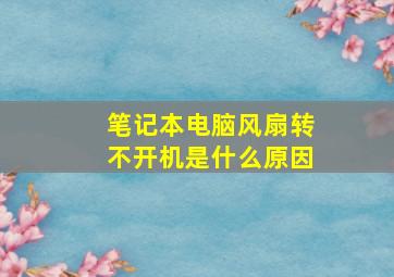 笔记本电脑风扇转不开机是什么原因