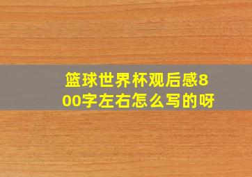 篮球世界杯观后感800字左右怎么写的呀