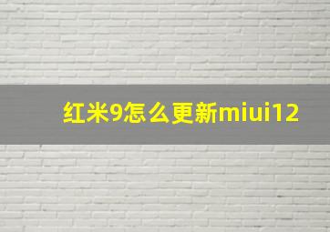 红米9怎么更新miui12