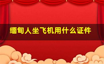 缅甸人坐飞机用什么证件