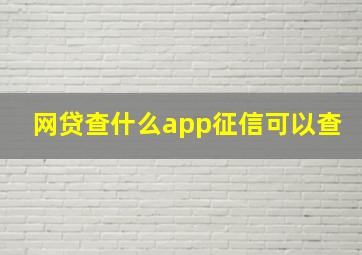 网贷查什么app征信可以查