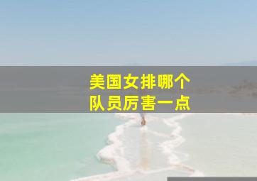 美国女排哪个队员厉害一点