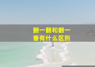 翻一翻和翻一番有什么区别