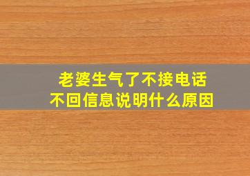 老婆生气了不接电话不回信息说明什么原因